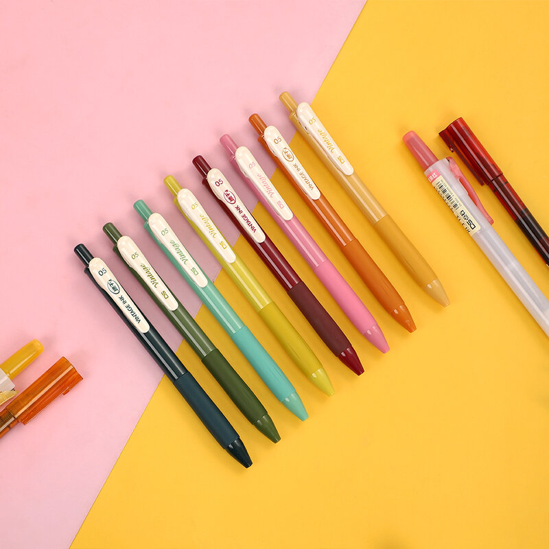 JIANWU 4 قطعة/المجموعة البساطة اللون هلام القلم مستقيم القلم هيغليغتر الكرة مزيج مجموعة القلم الإبداعية القرطاسية اللوازم المدرسية