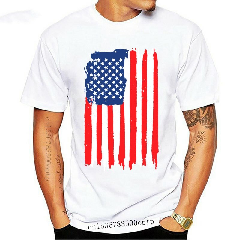 جديد الولايات المتحدة الأمريكية المتعثرة الولايات المتحدة العلم قميص الرجال تي شيرت العلم الشارع الشهير التي شيرت