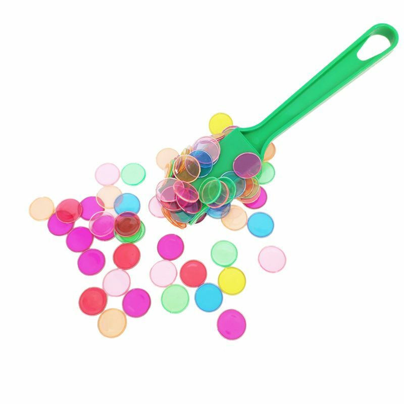 عصا مغناطيسية لألعاب مونتيسوري التعليمية مع رقائق عد ملونة شفافة مع حلقة معدنية
