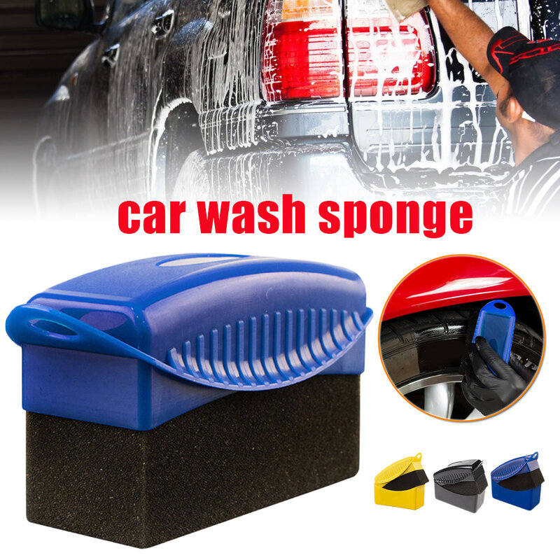 إسفنجة لينة غسيل السيارات فرشاة عجلة تلميع الصبح سريع غسل تنظيف الإسفنج فرشاة مع ABS البلاستيك غطاء السيارات أدوات العناية