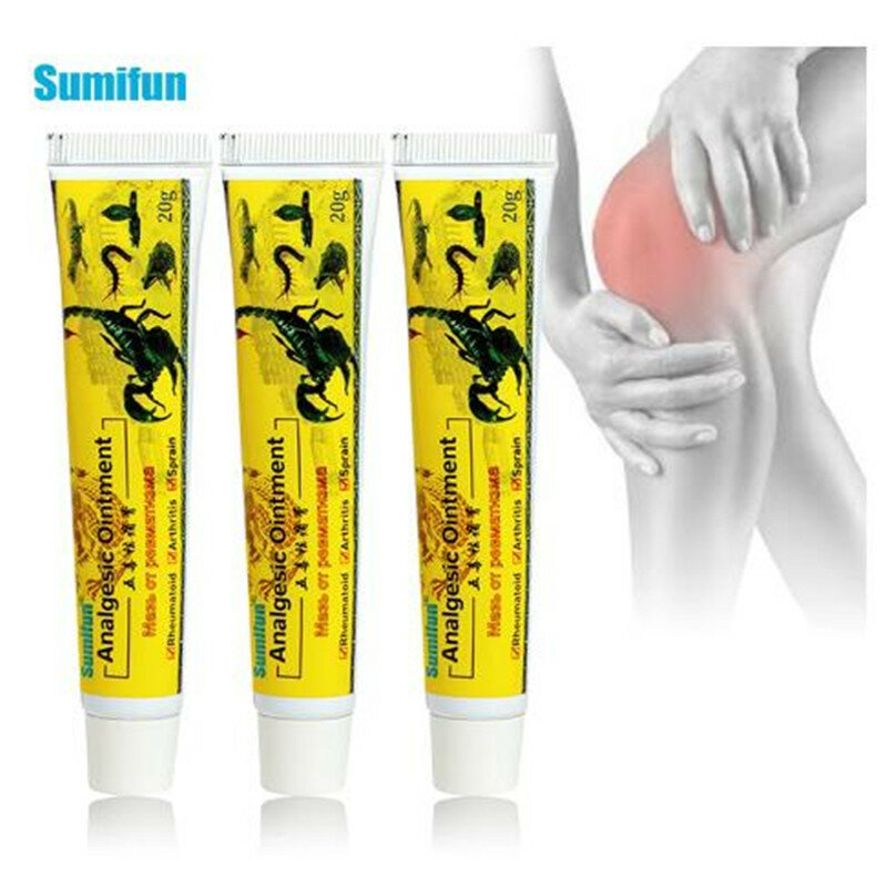 Sumifun 3 قطعة مرهم العقرب جديد لتخفيف الآلام مرهم كريم العشبية لالتهاب المفاصل الروماتويدي فرك العضلات الجص الطبية