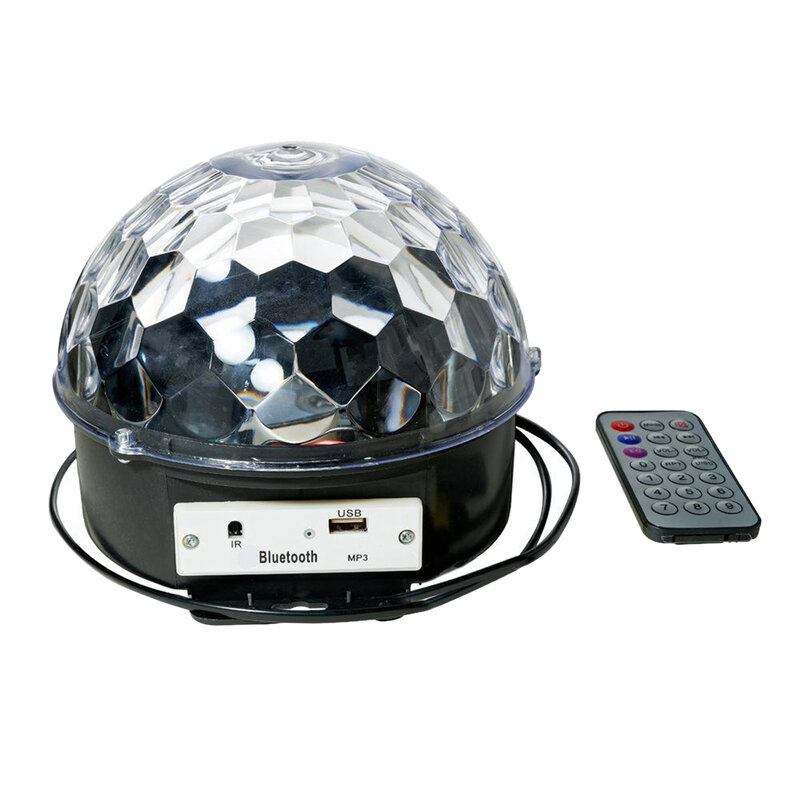 مصباح LED للديسكو DJ ، كرة سحرية كريستالية RGB مع تشغيل MP3 ، صوت تنشيط الحفلة USB
