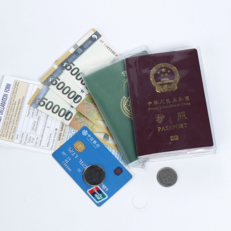 1 قطعة السفر مقاوم للماء الترابية حامل جواز سفر غطاء المحفظة شفافة حاملي بطاقة هوية بلاستيكية الأعمال حامل بطاقة الائتمان الحقيبة