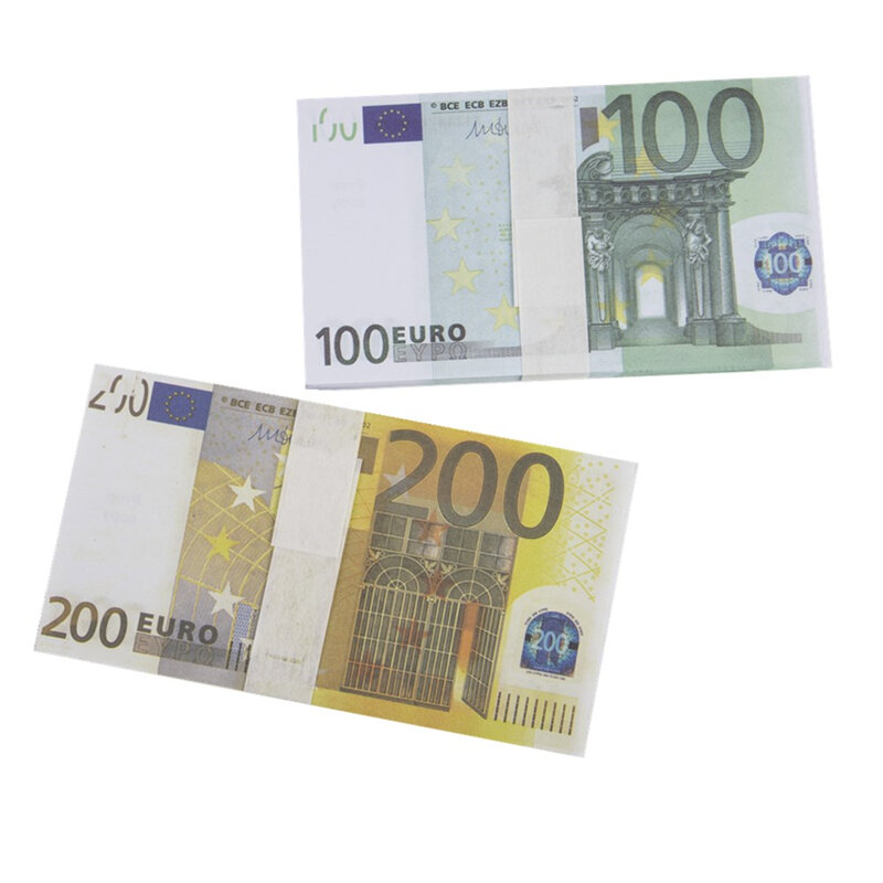 100 قطعة/المجموعة الدعائم السحرية الأوراق النقدية محاكاة اليورو عملة الدعائم ألعاب احتفالات