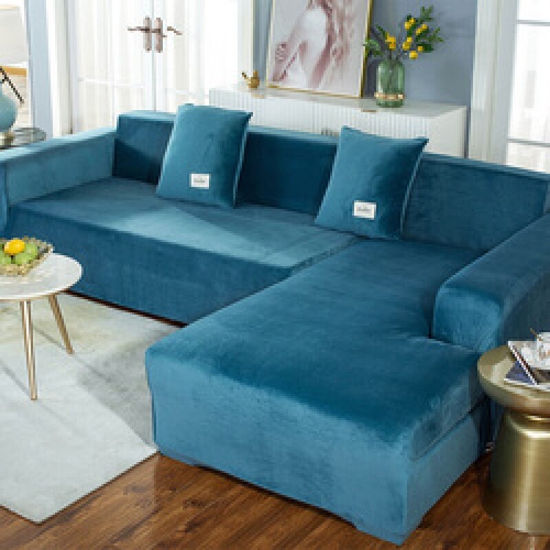 غطاء أريكة قطيفة لغرفة المعيشة أفخم ركن كرسي مرونة غطاء أريكة 4 مقاعد الأثاث غطاء أريكة