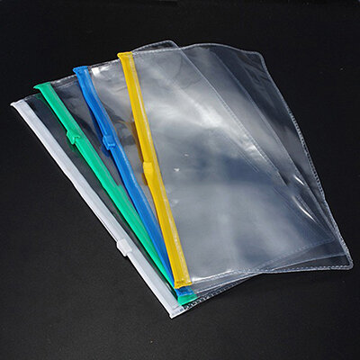 1 قطعة A6 للماء شفافة PVC سستة حقيبة ملف مجلد وثيقة الايداع حقيبة القرطاسية حقيبة مخزن المدرسة اللوازم المكتبية