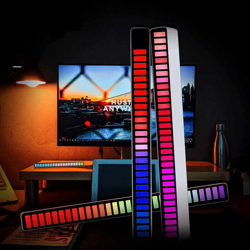 RGB الموسيقى التحكم الصوتي ضوء سنادات بالسيارة LED مصباح لتهيئة الجو بلوتوث إيقاع ضوء الجدة Led أضواء غرفة الديكور