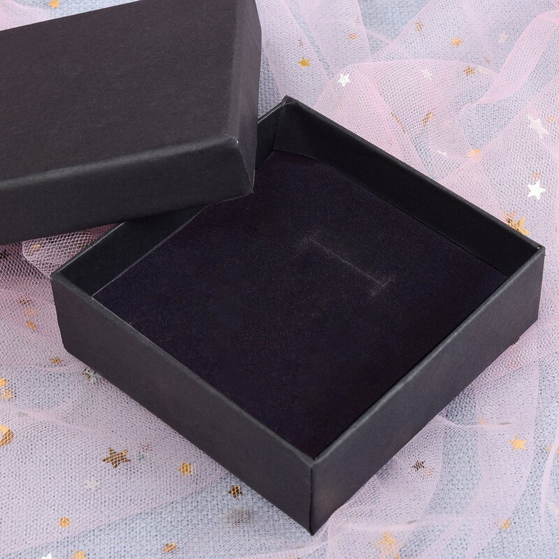 1 قطعة صندوق مجوهرات مربع بسيط ورقة صندوق حزمة هدايا خاتم صندوق علبة أساور صندوق قلادة المحمولة مجوهرات صندوق تخزين