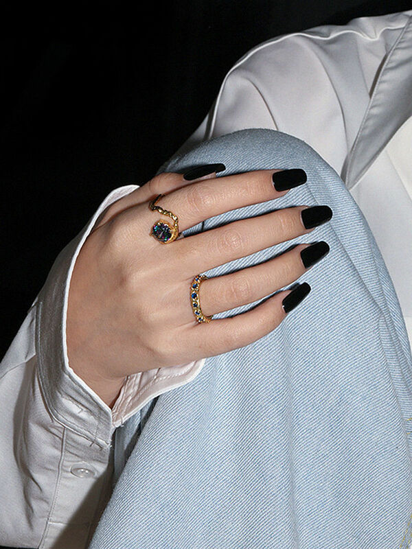 خاتم فضة إسترلينية S'STEEL عيار 925 تصميم كوري صغير من مادة الزركون خاتم مفتوح للنساء أكسسوارات فاخرة مجوهرات خطوبة