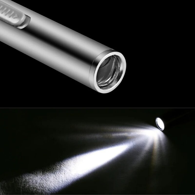 الطبية مفيد ضوء القلم USB قابلة للشحن صغيرة التمريض مصباح LED يدوي المقاوم للصدأ مشبك حديدي الجودة والمهنية