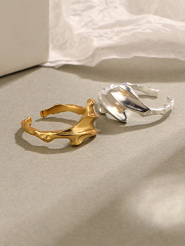 S'STELL 925 فضة تصميم عصري الديكور افتتاح خاتم للنساء الحد الأدنى المشاركة قابل للتعديل خواتم مجوهرات