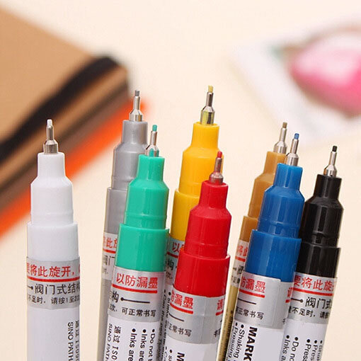 لامع ماركر 8 ألوان 0.7 مللي متر اضافية غرامة نقطة قلم طلاء غير سامة مقاوم للماء قلم تحديد دائم DIY بها بنفسك الفن