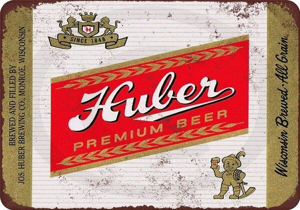 علامة Huber Beer معدنية, علامة جديدة من معدن الألمنيوم بمظهر عتيق #1