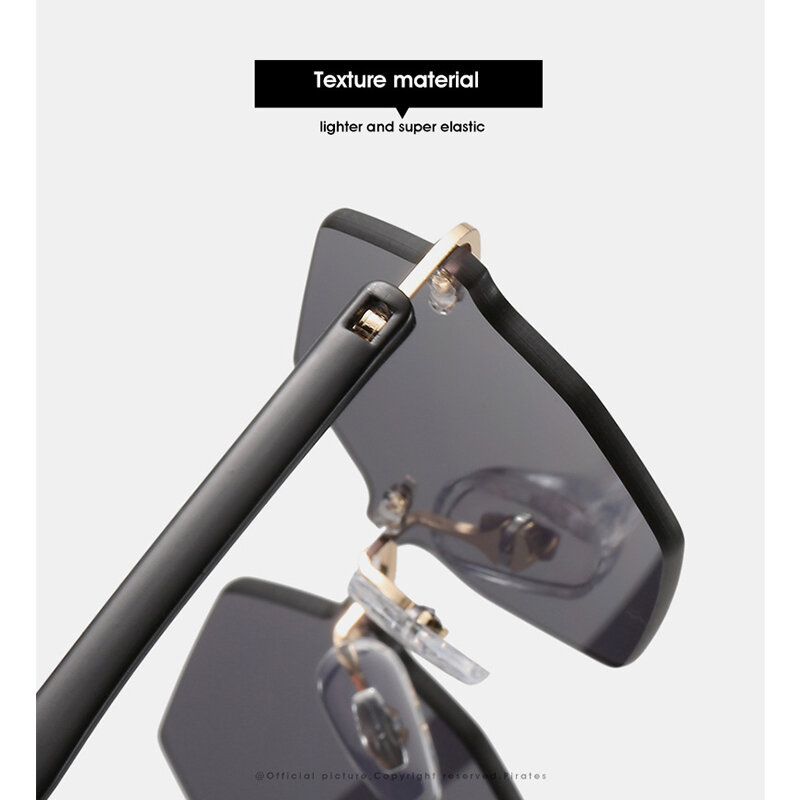 نظارة شمسية عصرية بدون إطار ذات حافة مقصوصة مضلعة للنساء نظارة شمسية من Gafas De Sol Para Mujer