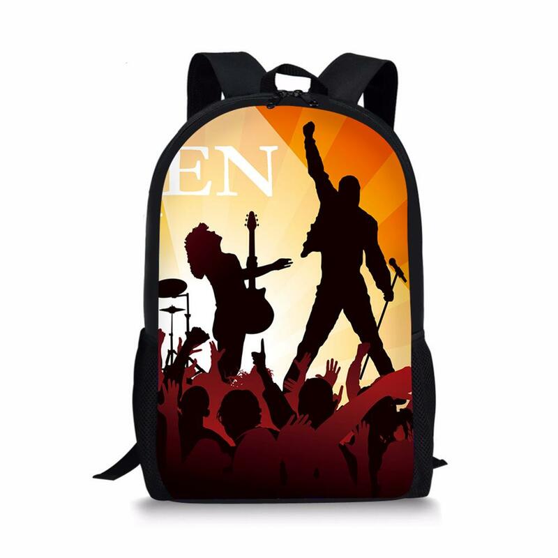 موضة حقيبة المدرسة للأطفال الملكة الفرقة يطبع نمط الصغار الحقائب المدرسية الكرتون تصميم المراهقين حقائب السفر