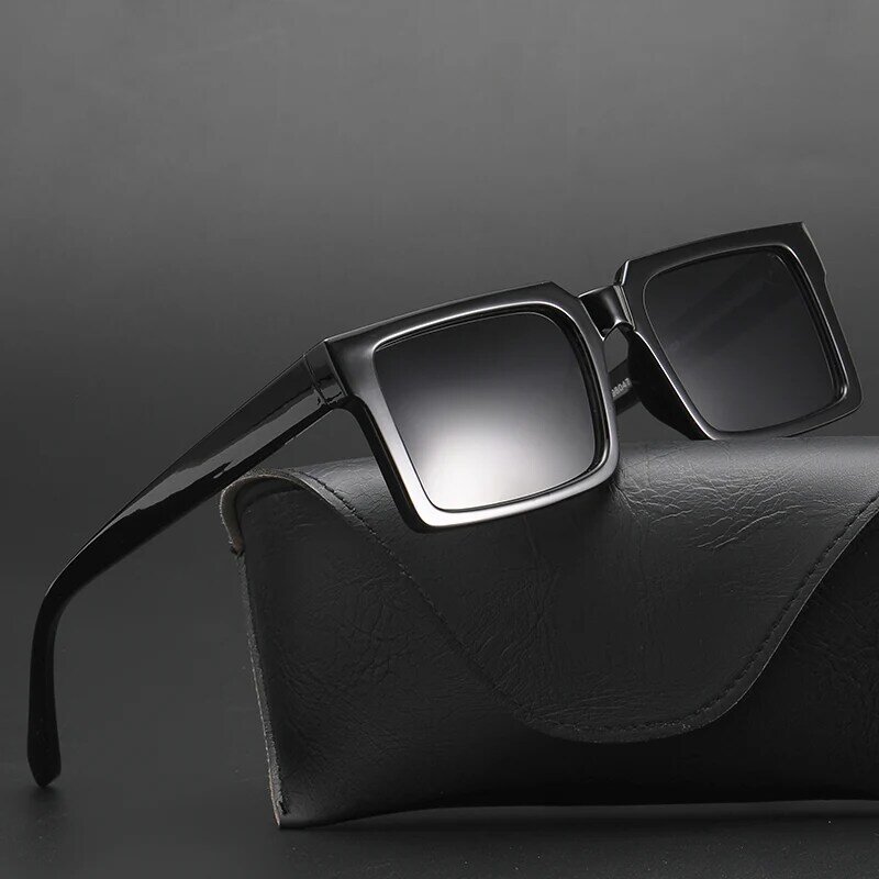 العلامة التجارية تصميم النساء النظارات الشمسية مربع موضة الرجال نظارات شمسية الكلاسيكية خمر إطار بلاستيك مرآة الإناث جديد Oculos دي سول Uv400
