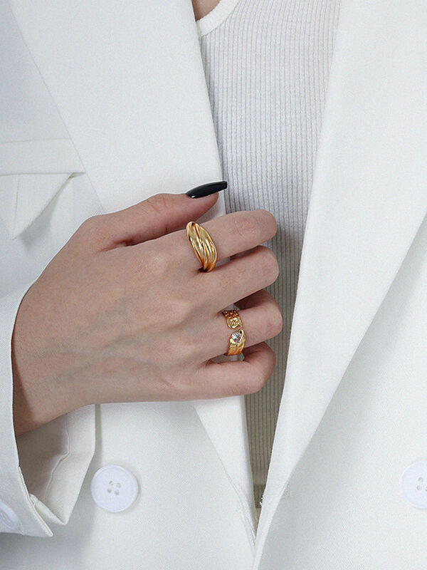 S'STEEL 925 فضة تصميم بسيط مايكرو الزركون للنساء مقاوم خاتم الإكسسوارات 2021 الاتجاه غرامة مجوهرات اكسسوارات