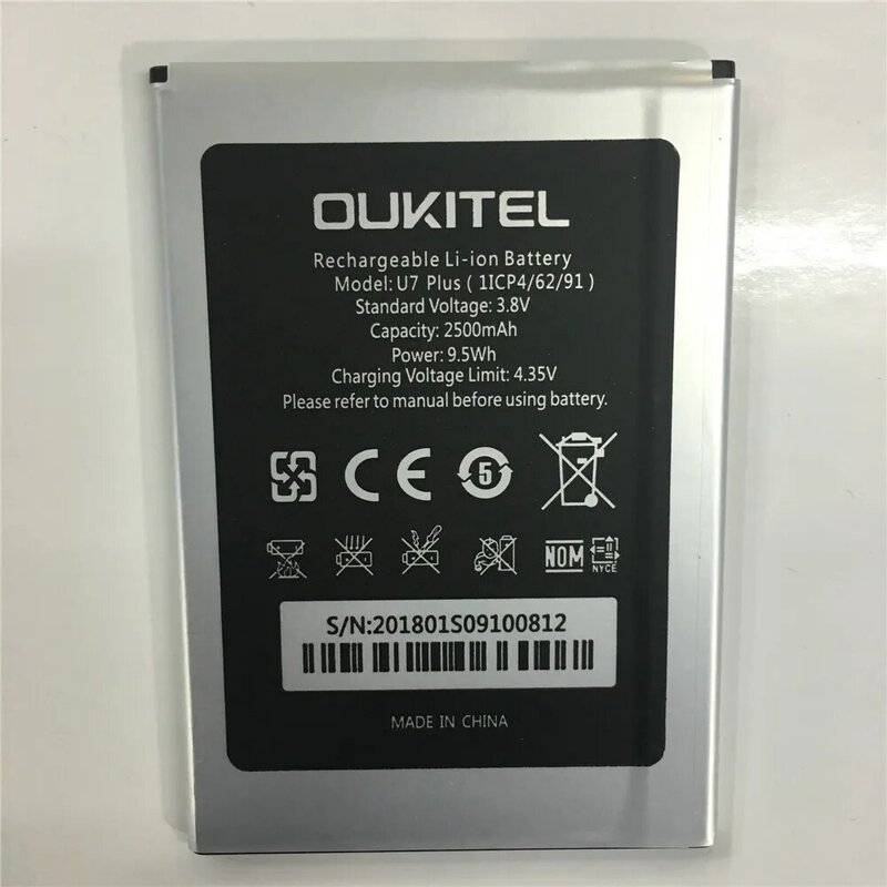 Oukitel U7 PLUS بطارية الأصلي 2500mAh احتياطية تبديل البطارية للهاتف المحمول Oukitel U7 PLUS