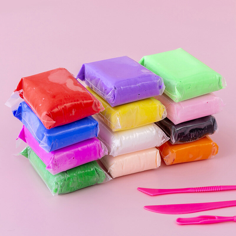 12-Color رياض الأطفال خفيفة اليدوية DIY بها بنفسك التفاعل بين الوالدين والطفل لون الفضاء الطين البلاستيسين للأطفال لغز لعبة هدية