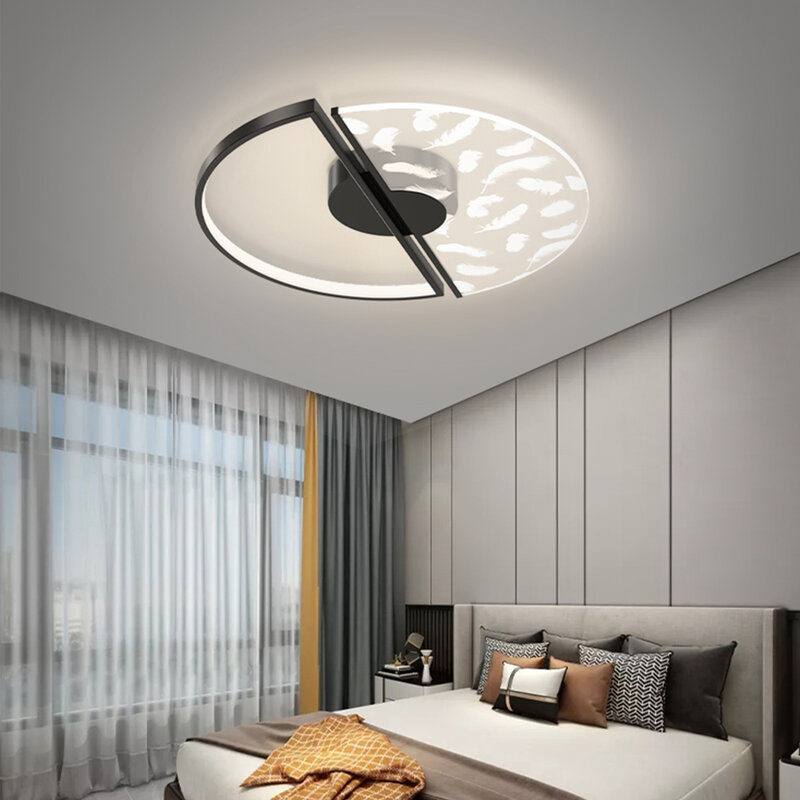 مصباح LED للسقف مصابيح الشمال ، أسود ، عكس الضوء 220 فولت ، وتستخدم في غرف النوم وغرف الطعام وغرف الدراسة والشرفات وغرف المعيشة.