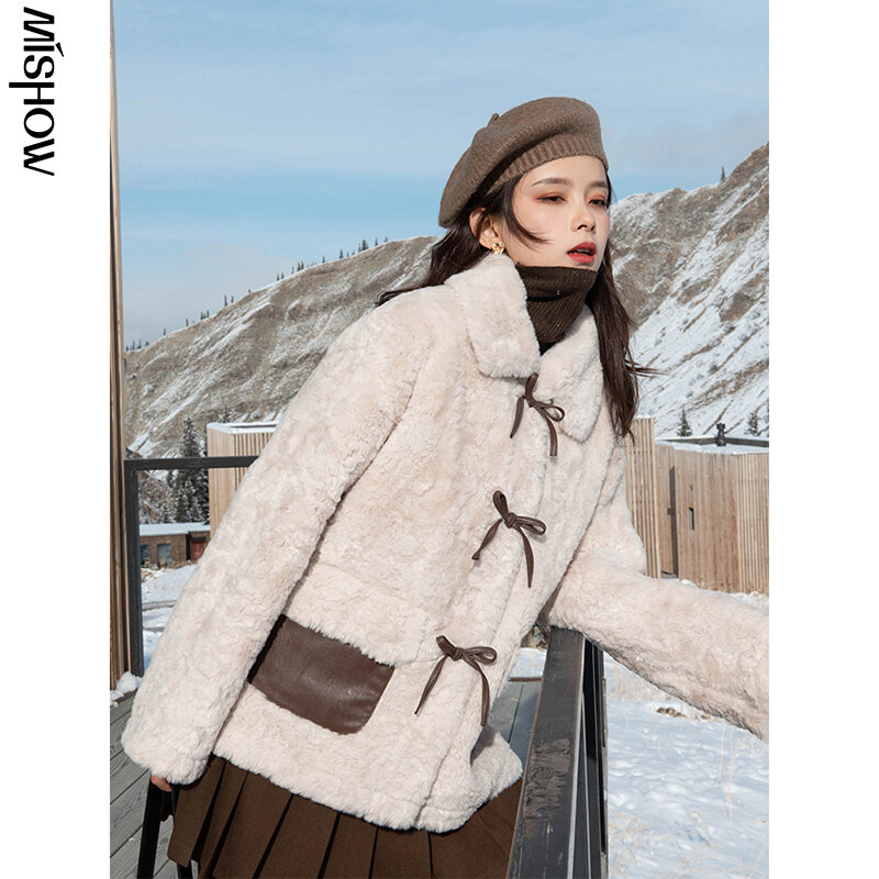CMAZ 2020 الشتاء فو الفراء للنساء الدافئة في الهواء الطلق معاطف كبيرة جيوب معاطف أنيقة الأزياء الستر MX20D9827