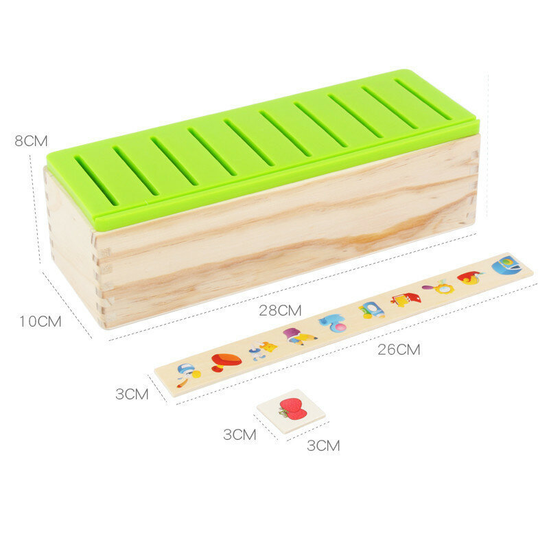 صندوق مجزأة معارف للأطفال مع أرقام نمط فواكه مجزأة yi sdip ألعاب خشبية عربة أطفال معرفية صينية