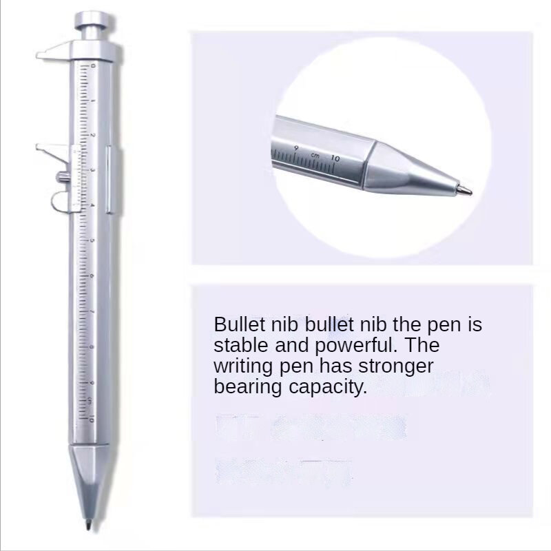 اضغط على مقياس البلاستيك متعدد الوظائف هلام القلم 0.5 مللي متر الورنية الفرجار قلم القرطاسية الملء 2 ألوان