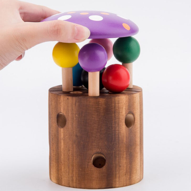 لعبة خشبية لعبة الفطر البق التقاط أداة اللون عصا ألعاب تعليمية للأطفال #3