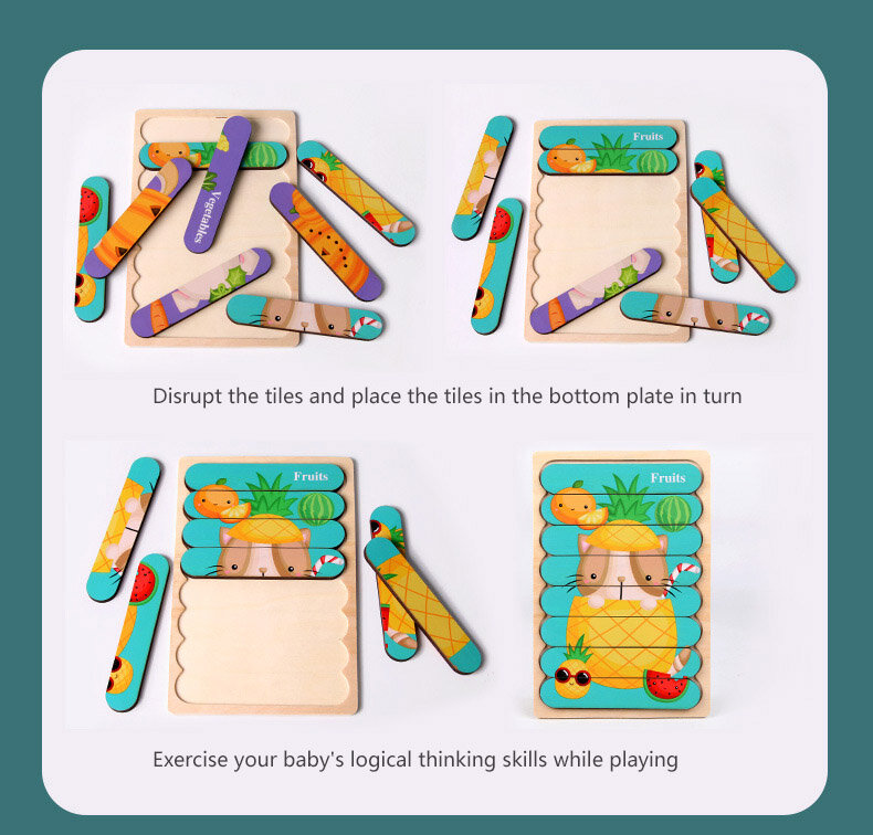 الأطفال الدماغ ألعاب خشبية على الوجهين ثلاثية الأبعاد لغز الإبداعية مع لغز رواية القصص التراص الأطفال لغز ألعاب تعليمية
