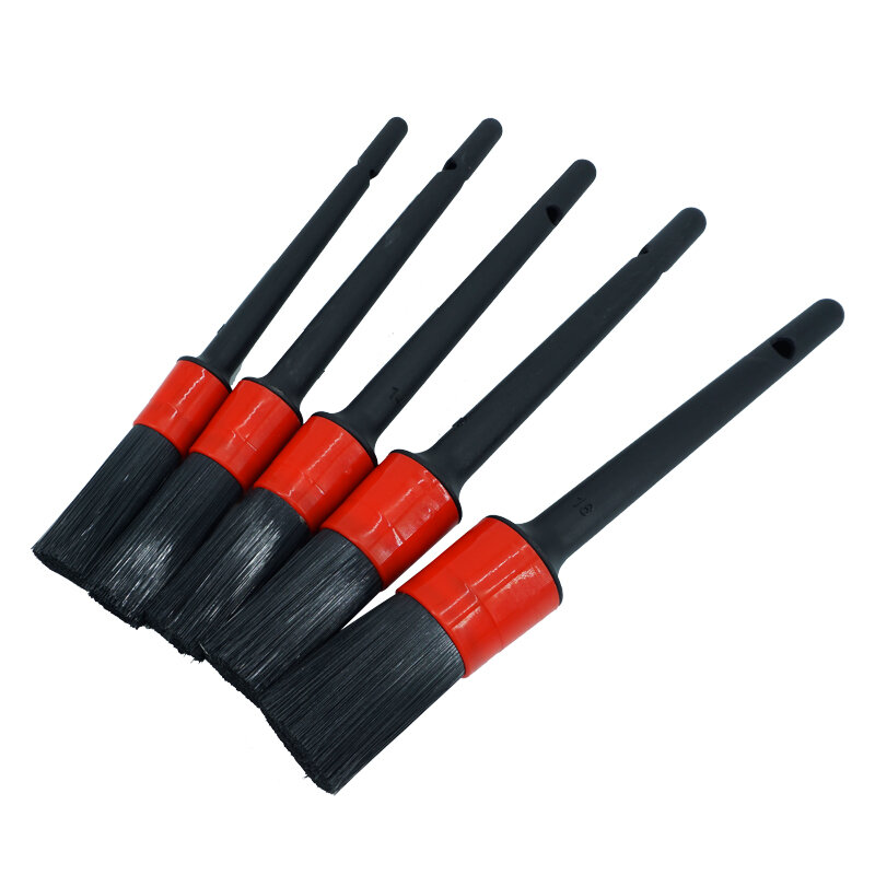 5PCS Car Detailing Brushes Cleaning Brush Set for Cleaning Wheels Tire Interior Exterior Leather Air Vents Car Cleaning Kit Tool