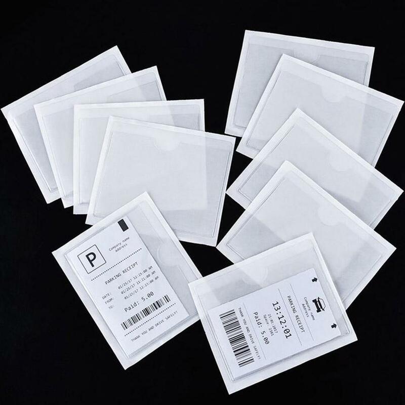 4 قطعة غطاء بطاقة دائم البلاستيك الذاتي لاصق حامل بطاقة واضحة تنظيم غطاء بطاقة تسمية بطاقة جيب 100X80 مللي متر ملصق سيارة