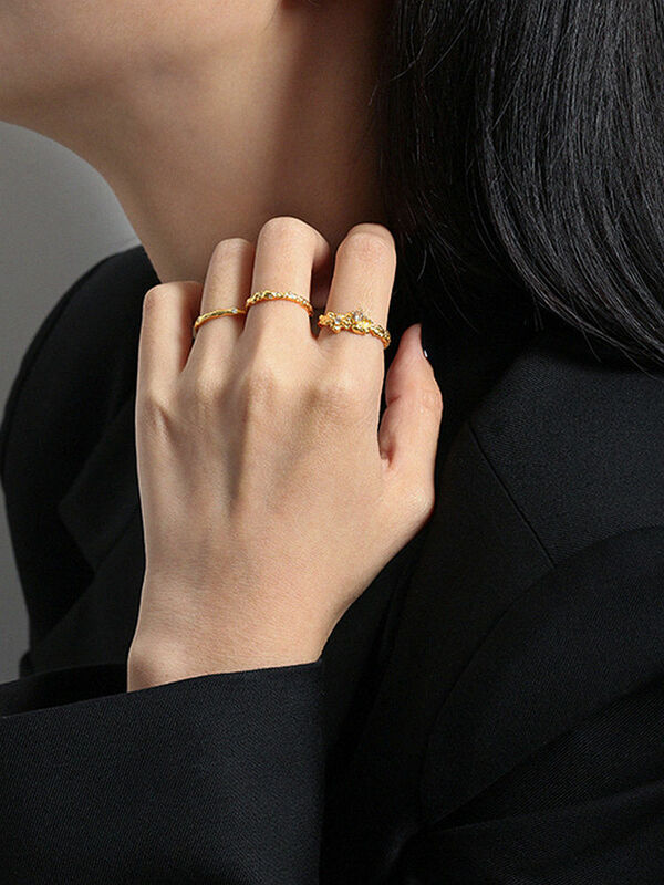خاتم مفتوح من الفضة الإسترليني S'STEEL بتصميم غير منتظم 925 بتصميم مفتوح من الزيركون للنساء خواتم زفاف قابلة للتغيير مجوهرات 2021