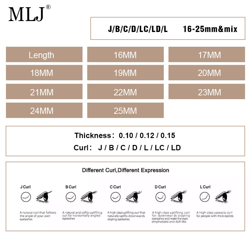 MLJ الرموش المستديرة القطع الناقص رمش تمديد الطبيعية لينة الرموش الصناعية يدوية سهلة إزالة الرموش المستديرة البنود بالجملة