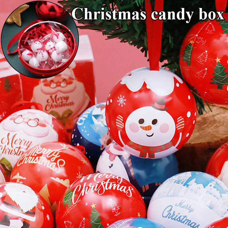 لطيف صفيح كاندي صندوق جميل برطمان للحلوى عيد الميلاد صندوق حلوى زينة الإبداعية دائم عملي هندسي كرة مستديرة صندوق