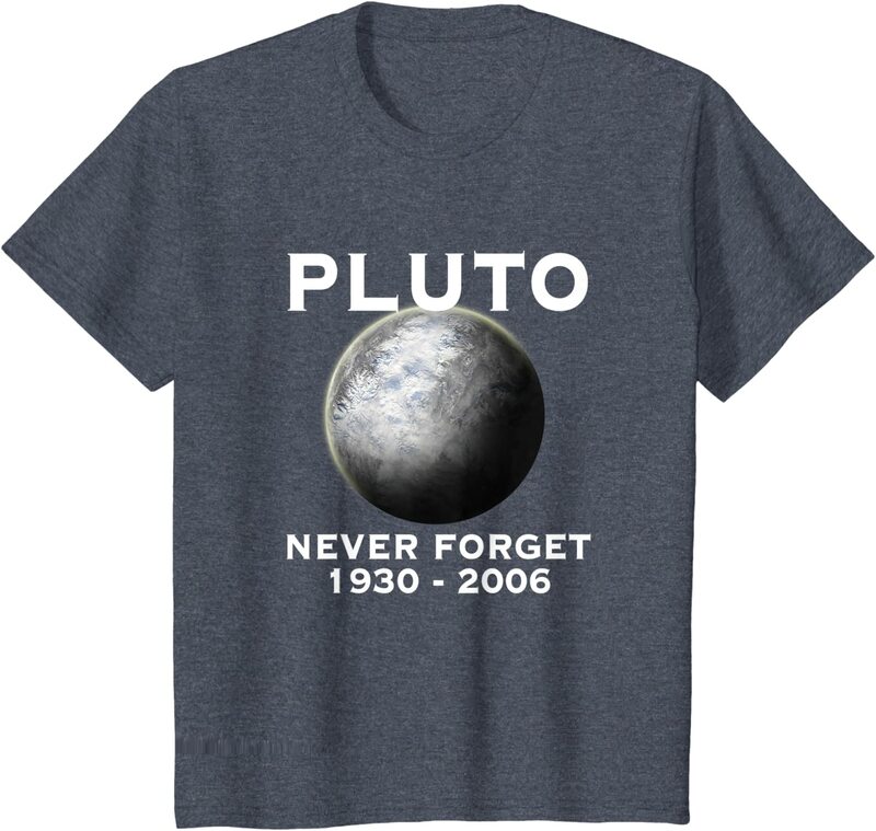 بلوتو-أبدا ننسى-9th كوكب النظام الشمسي الفضاء الرجال قصيرة الأكمام مضحك للجنسين القطن تي شيرت المتضخم الرجعية T قميص