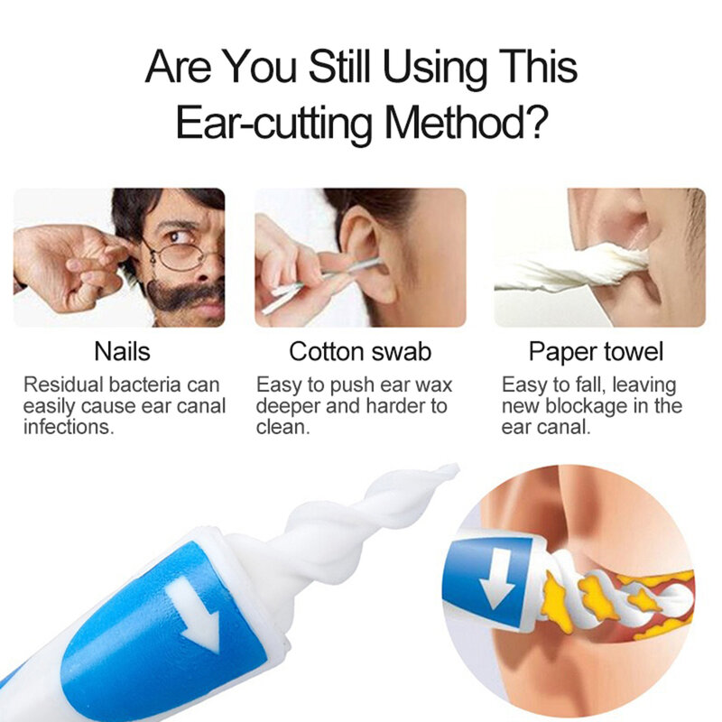 جديد الأذن نظافة لينة دوامة مسحة أداة مجموعة الاختيار Q-Grips + 16 قطعة الأذن الشمع أداة إزالة الصواميل مزيل الرائحة الأذن نظافة العصي الرعاية