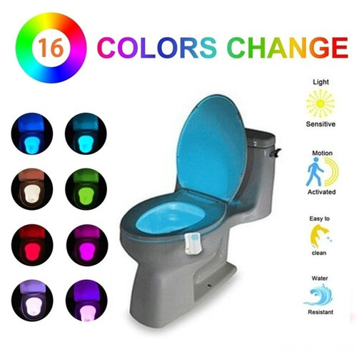 الذكية المرحاض مصابيح بمستشعرات حركة ذكي التعريفي الحمام LED الجسم الحركة المنشط مقعد الاستشعار WC ليلة ضوء 8/16 Color