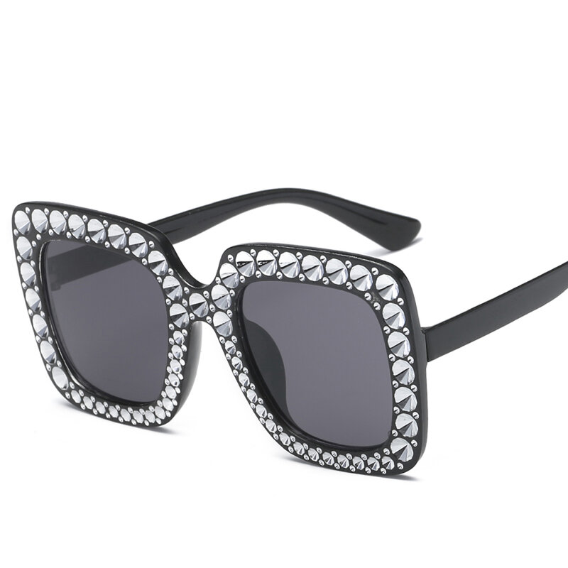 الفاخرة مربع النظارات الشمسية النساء إيطاليا العلامة التجارية مصمم الماس نظارات شمسية السيدات خمر المتضخم ظلال نظارات حملق الإناث