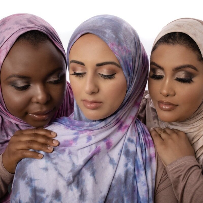 العصرية قمصان مطبوعة الحجاب وشاح طويل المرأة الحجاب لينة أشرطة رأس القطن الإناث رئيس الأوشحة Foulard فام Musulman