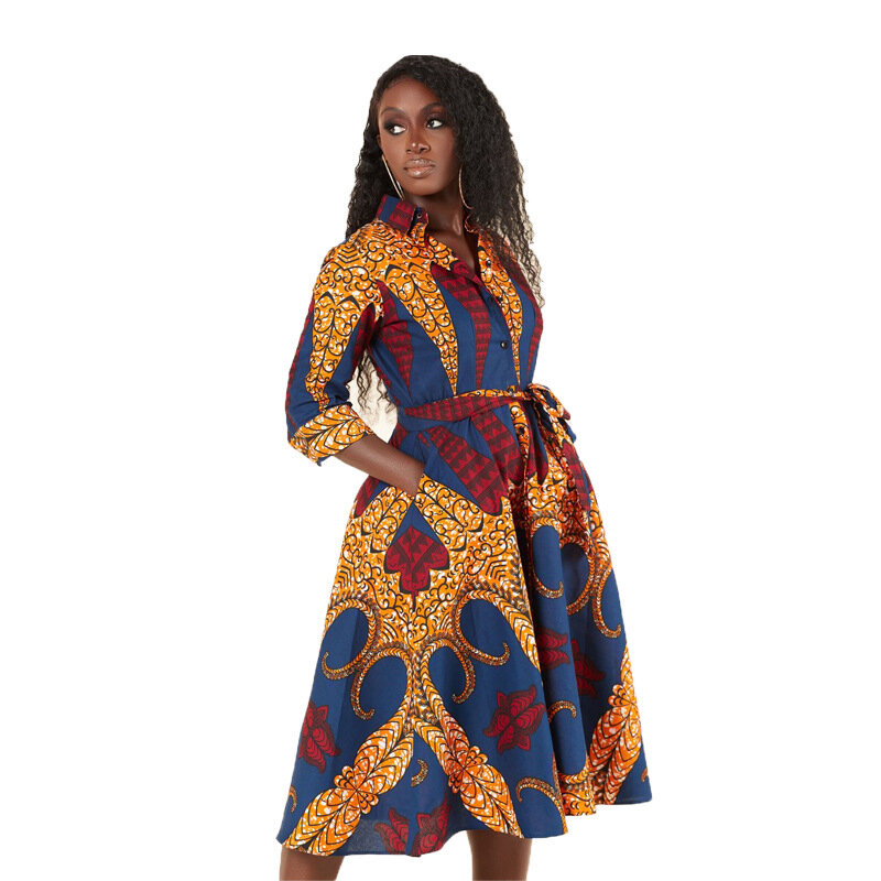 فساتين للنساء 2021 الملابس الأفريقية الأفريقية أفريقيا قميص اللباس طباعة Dashiki السيدات الملابس أنقرة أفريقيا النساء اللباس