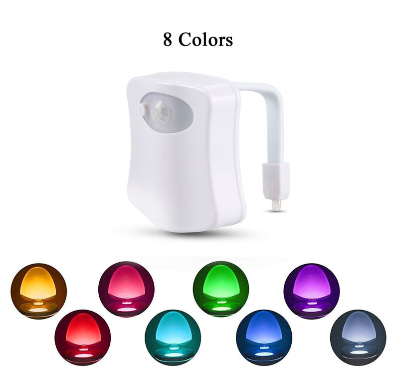 الذكية LED محس حركة المرحاض السلطانية الصوت أضواء ليلية RGB 8 ألوان دورة المياه ضوء مقاوم للماء الخلفية للأطفال مصباح لوميناريا