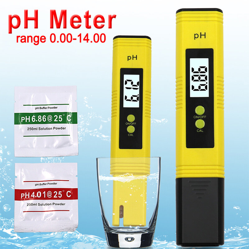مقياس درجة الحموضة 0.01 عالية الدقة للمياه جهاز اختبار جودة الماء مع 0-14 قياس مجموعة مناسبة حوض السمك حمام سباحة