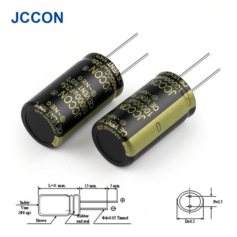 10 قطعة JCCON ألومنيوم مُكثَّف كهربائيًا 35V10000UF 22x40 مكثفات مقاومة منخفضة ESR منخفضة التردد #2
