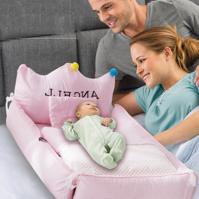 قابل للإزالة الوليد سرير سرير طفل عش السرير في السرير الطفل حماية مهد وسادة الوفير المحمولة السفر سرير للأطفال حديثي الولادة