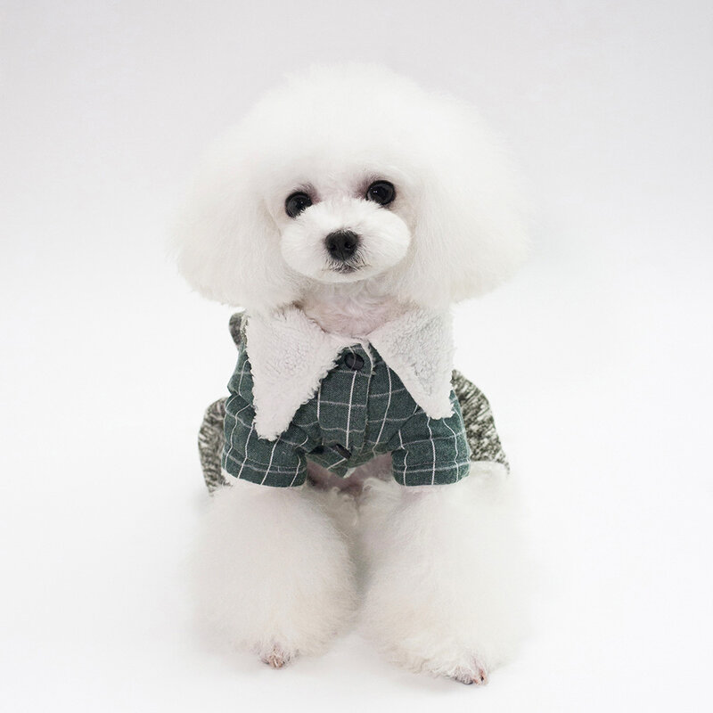 مناسبة ل ملابس كلب أليف صغيرة الخريف والشتاء جديد منقوشة أربعة أرجل دافئ موضة الكلب سترة