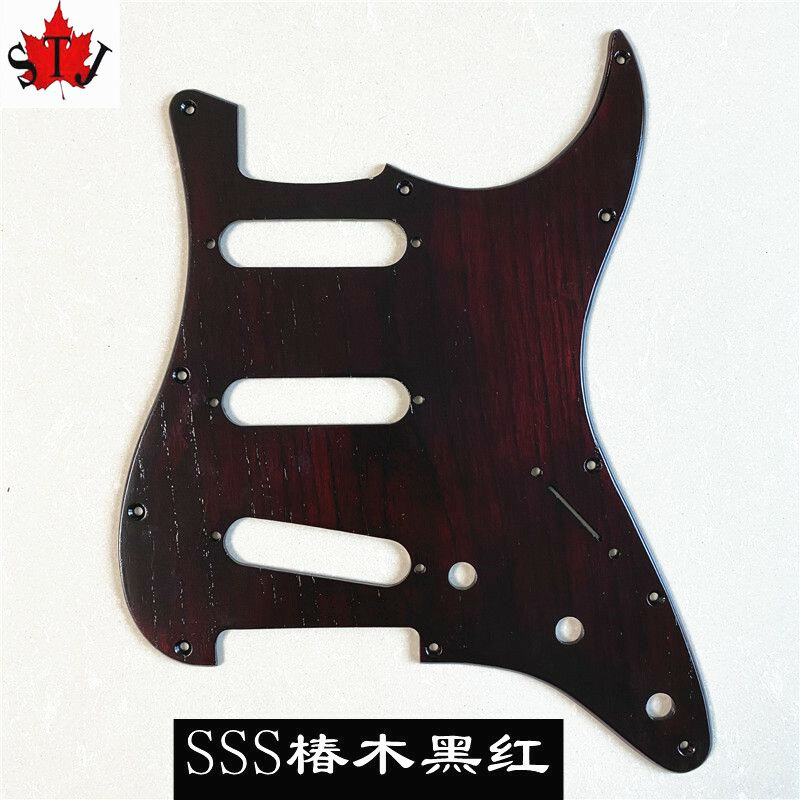 1 قطعة يدوية الصلبة الإيلنطس الخشب STRAT الغيتار SSS Pickguard #4293