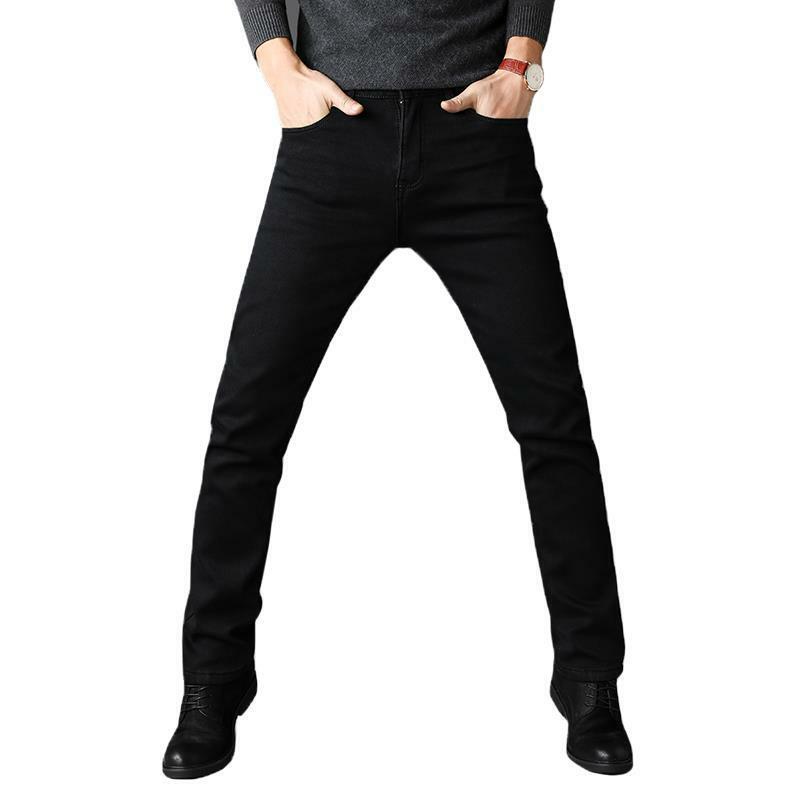 2021 الشتاء الرجال تمتد مستقيم صالح جينز الرجال الدنيم السراويل العلامة التجارية الجديدة نمط بنطلون أزياء رجالي جينز رجالي