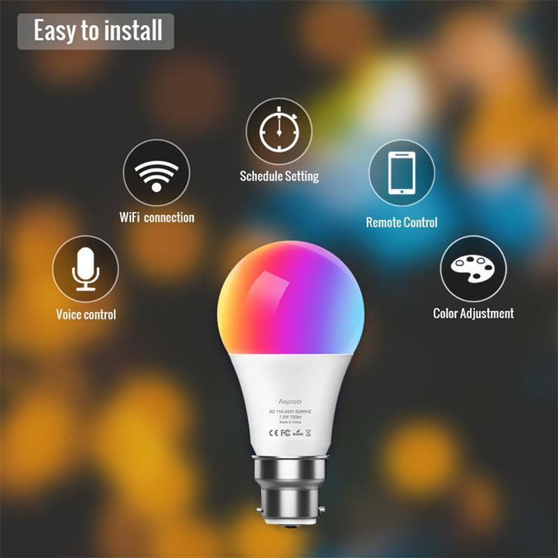Tuya 9 واط واي فاي الذكية ضوء لمبة ، E27 RGB LED مصباح عكس الضوء مع التطبيق الحياة الذكية ، التحكم الصوتي للإضاءة المنزلية جوجل ، اليكسا