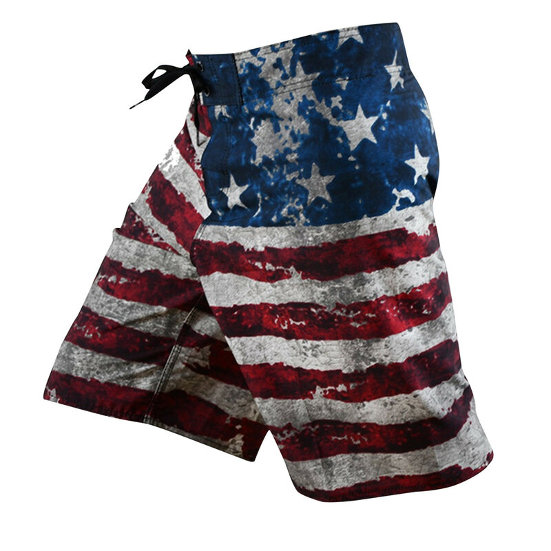 الصيف عيد الاستقلال السراويل الرجال USA العلم بنطلونات مطبوعة فضفاض رقيقة Sweatpants موضة عادية شارع العليا بنطال قصير A50