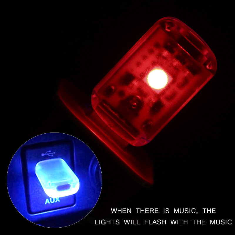 5 فولت سيارة LED مصباح لتهيئة الجو اللمس التحكم الصوتي ضوء الزخرفية USB ماجيك المرحلة تأثير ضوء ولاعة السجائر